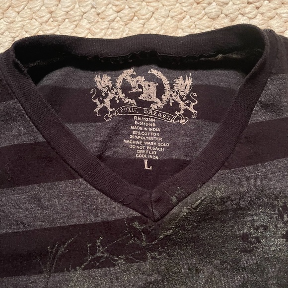 Toxic Hazard Short Sleeved V-Neck Tee - Picture 6 of 6